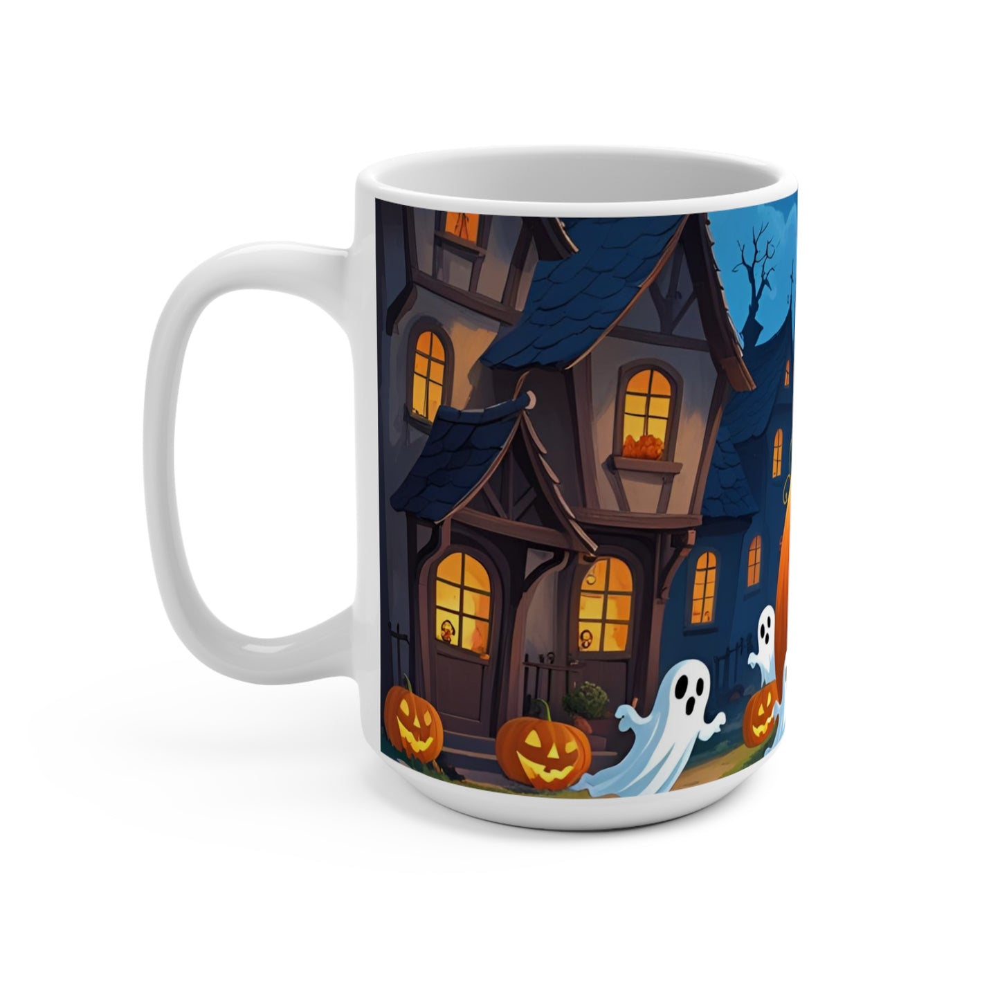 Halloween Pumpkin Ghost Mug (15oz)