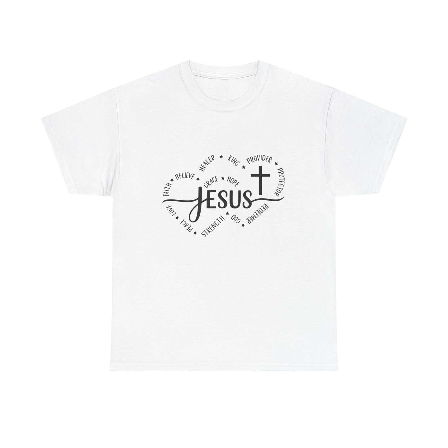 Women's Inspirational "Jesus" Double Heart Tee