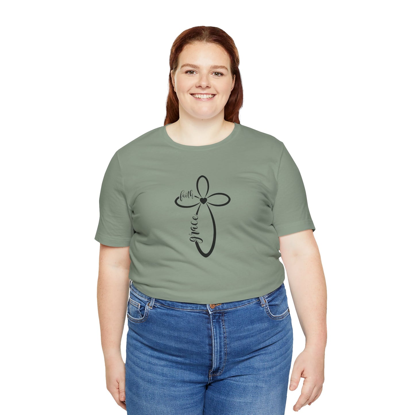Women's Inspirational "Faith and Grace Cross" Tee