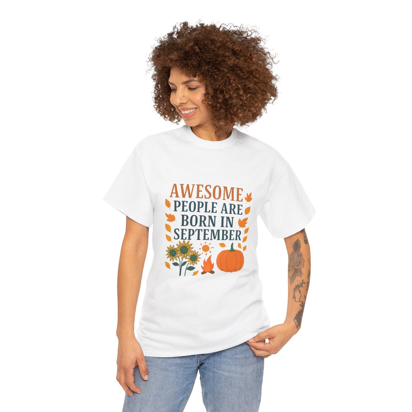 Women's "Awesome People Are Born in September" Cotton Tee