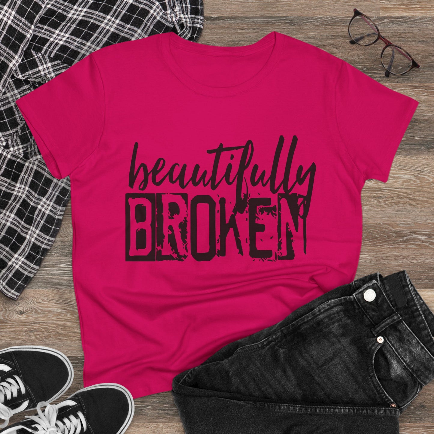 Women's Inspirational "Beautifully Broken" Tee