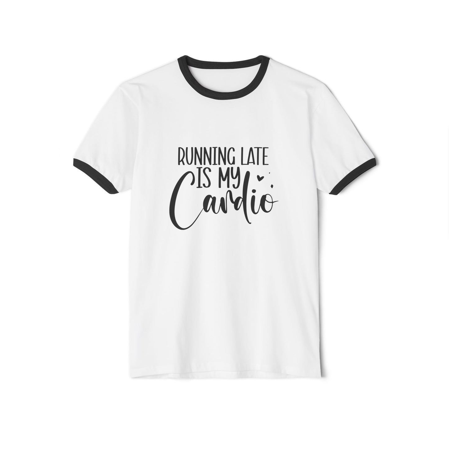 Women's "Running Late" Cotton Ringer Fitness Tee