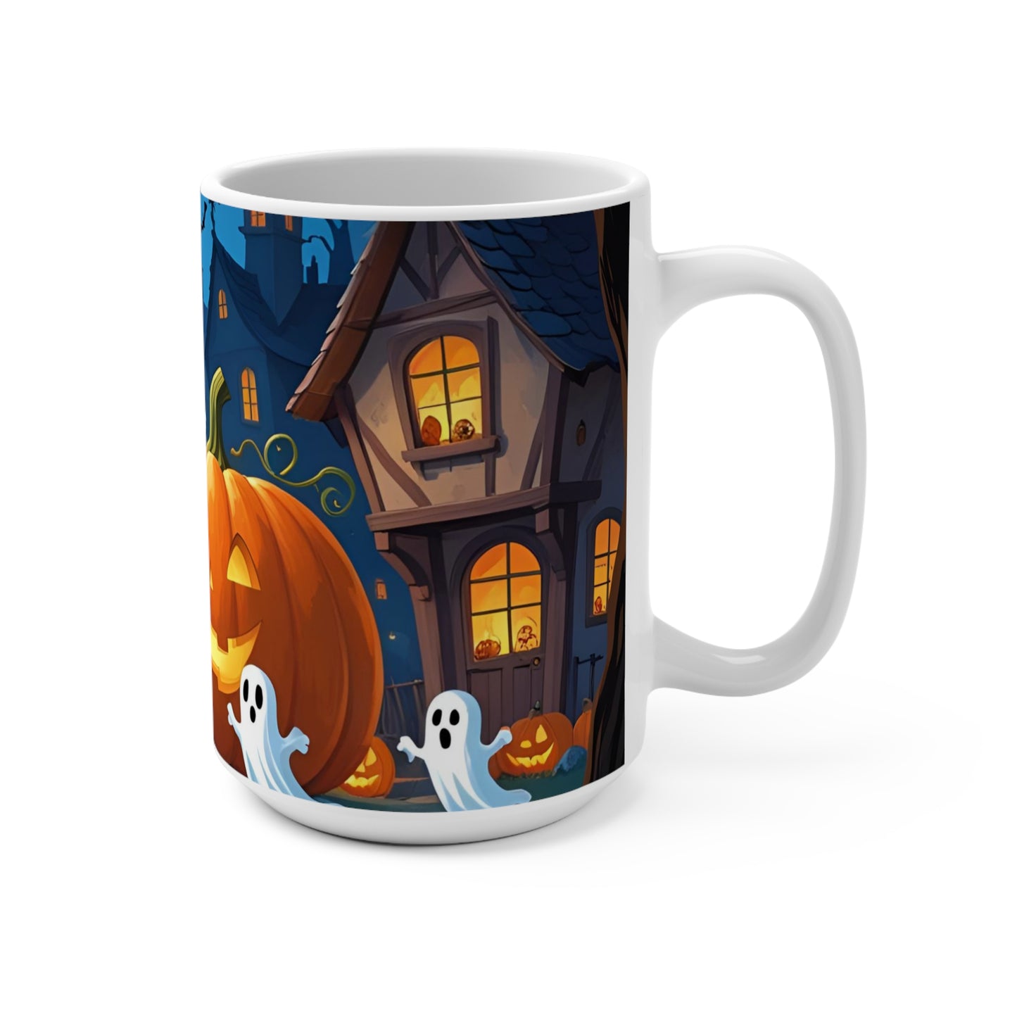 Halloween Pumpkin Ghost Mug (15oz)