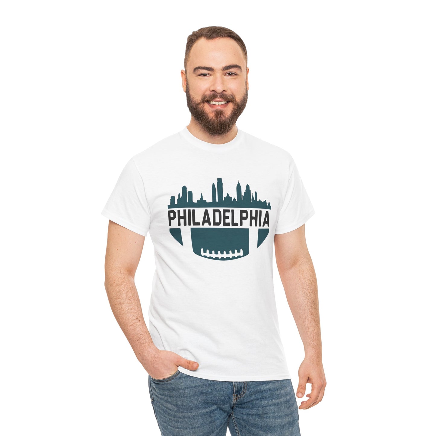 Men's / Women's / Unisex "Philadelphia Skyline" Heavy Cotton Tee