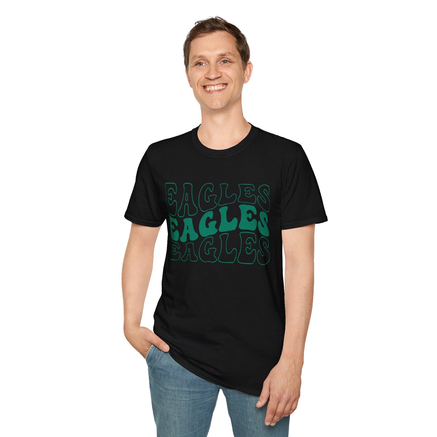 Groovy "Eagles Eagles Eagles" Philadelphia Eagles Fangear Unisex T-Shirt
