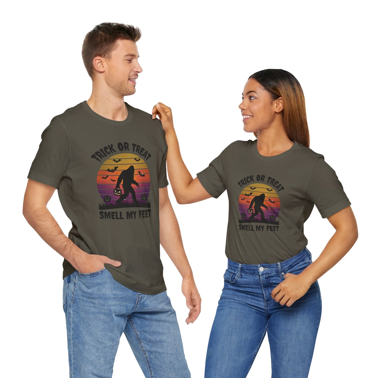 Men's / Women's / Unisex Halloween Bigfoot "Trick or Treat" Tee