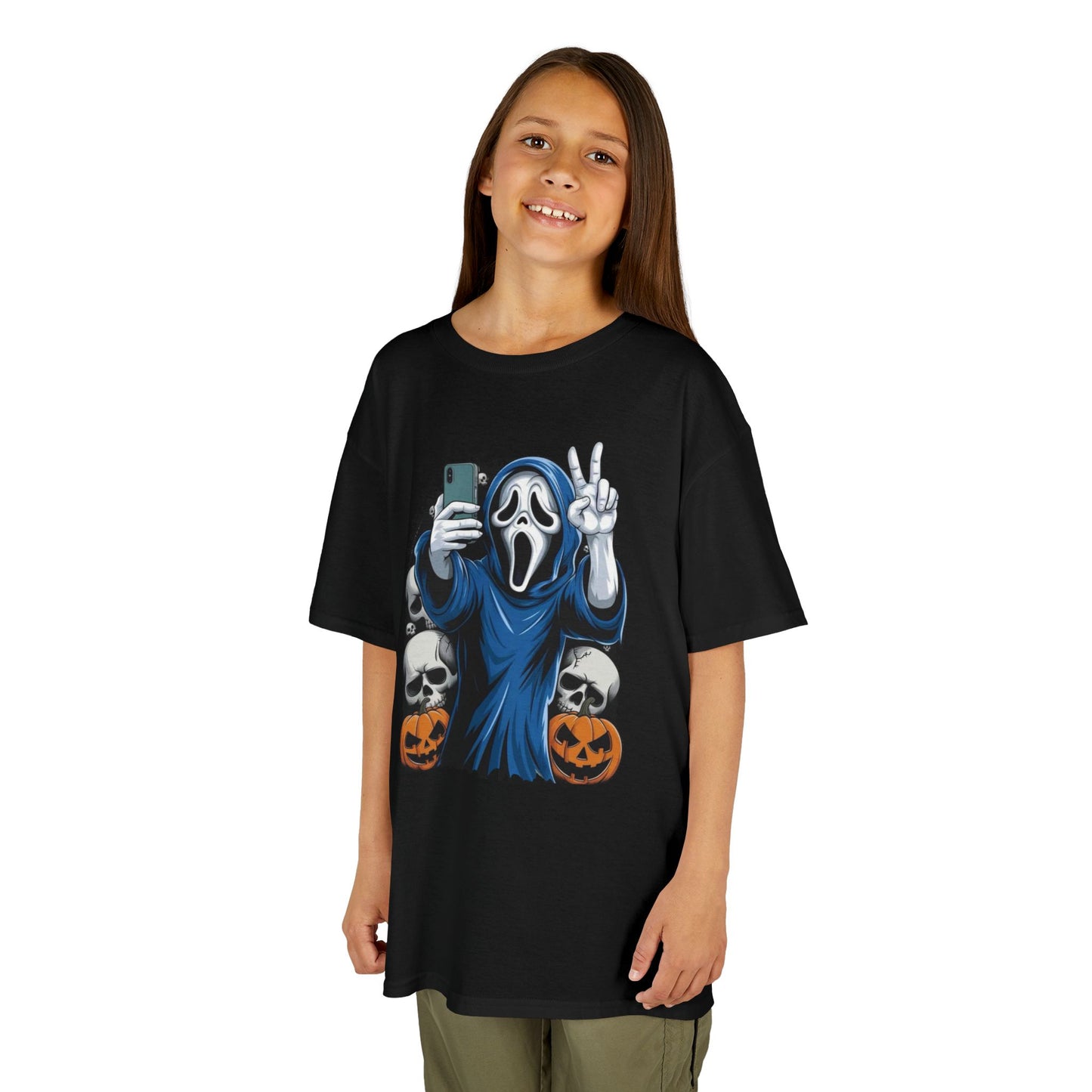 Boy's / Girl's / Youth Halloween "Ghost Mask Selfie" Tee