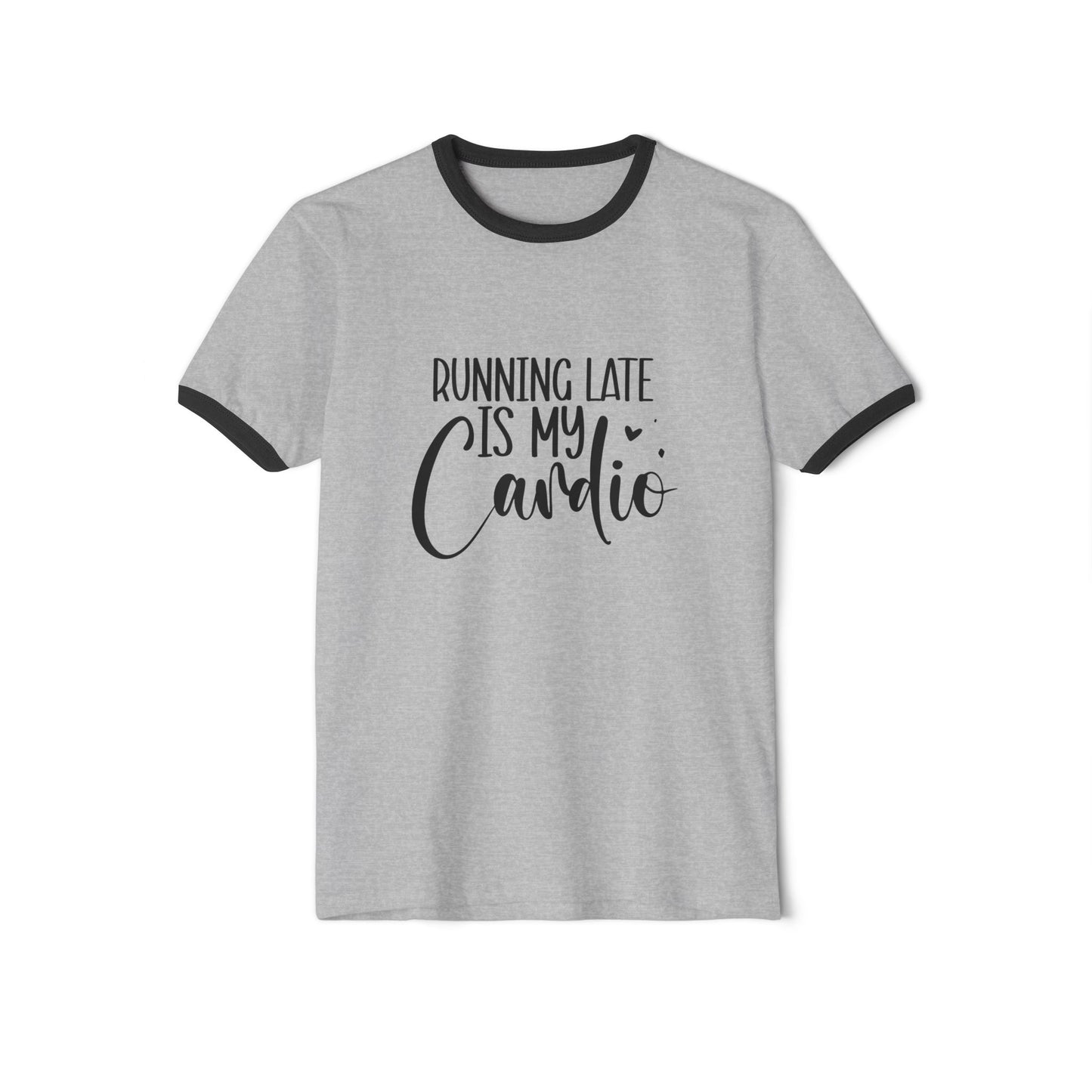 Women's "Running Late" Cotton Ringer Fitness Tee