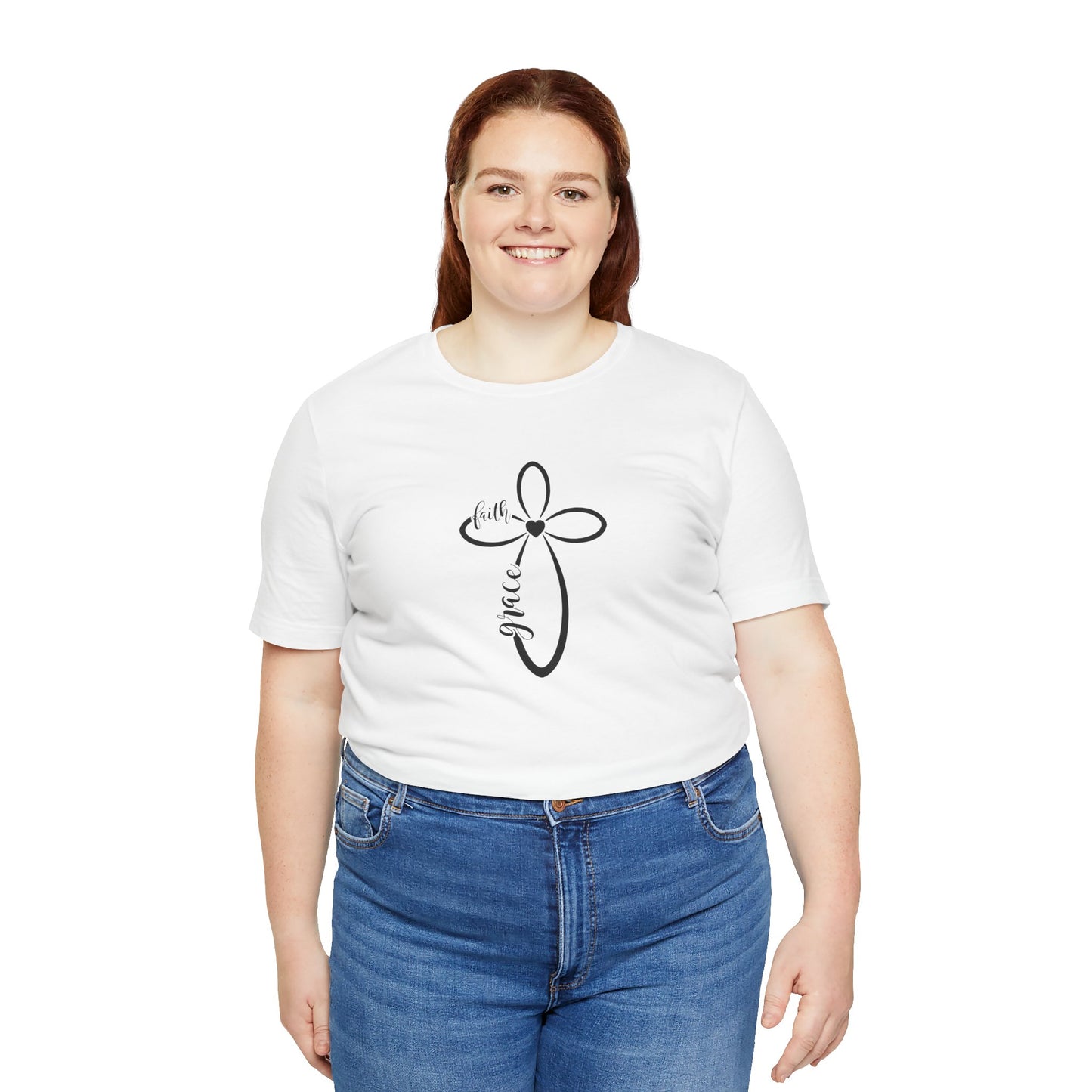 Women's Inspirational "Faith and Grace Cross" Tee