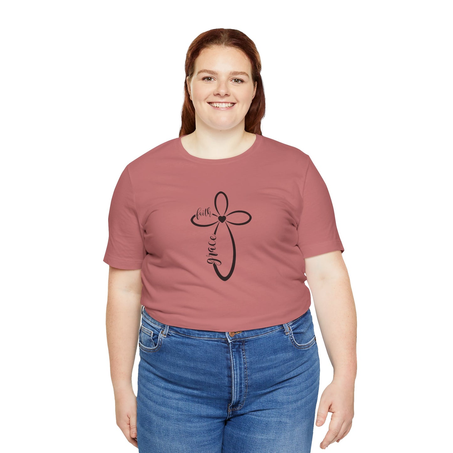 Women's Inspirational "Faith and Grace Cross" Tee