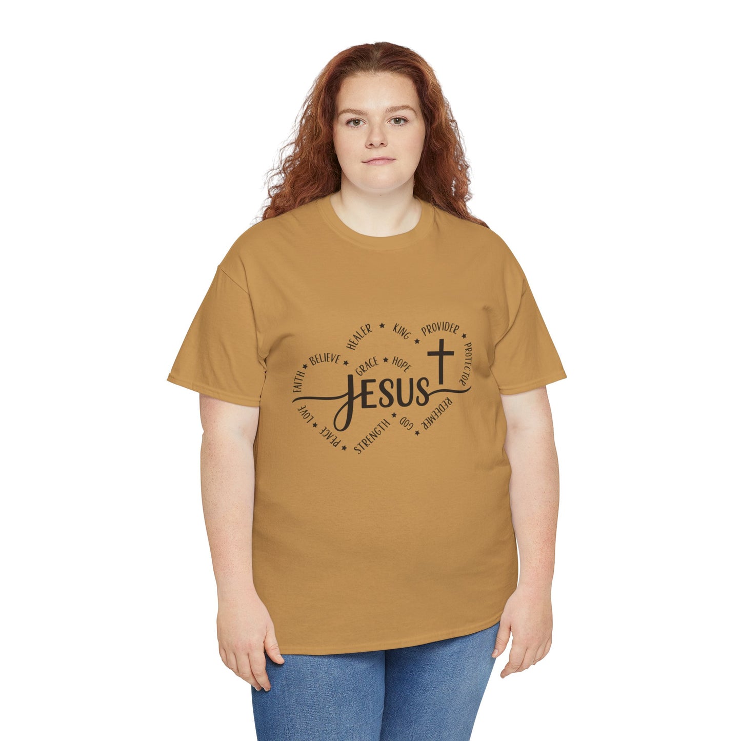Women's Inspirational "Jesus" Double Heart Tee