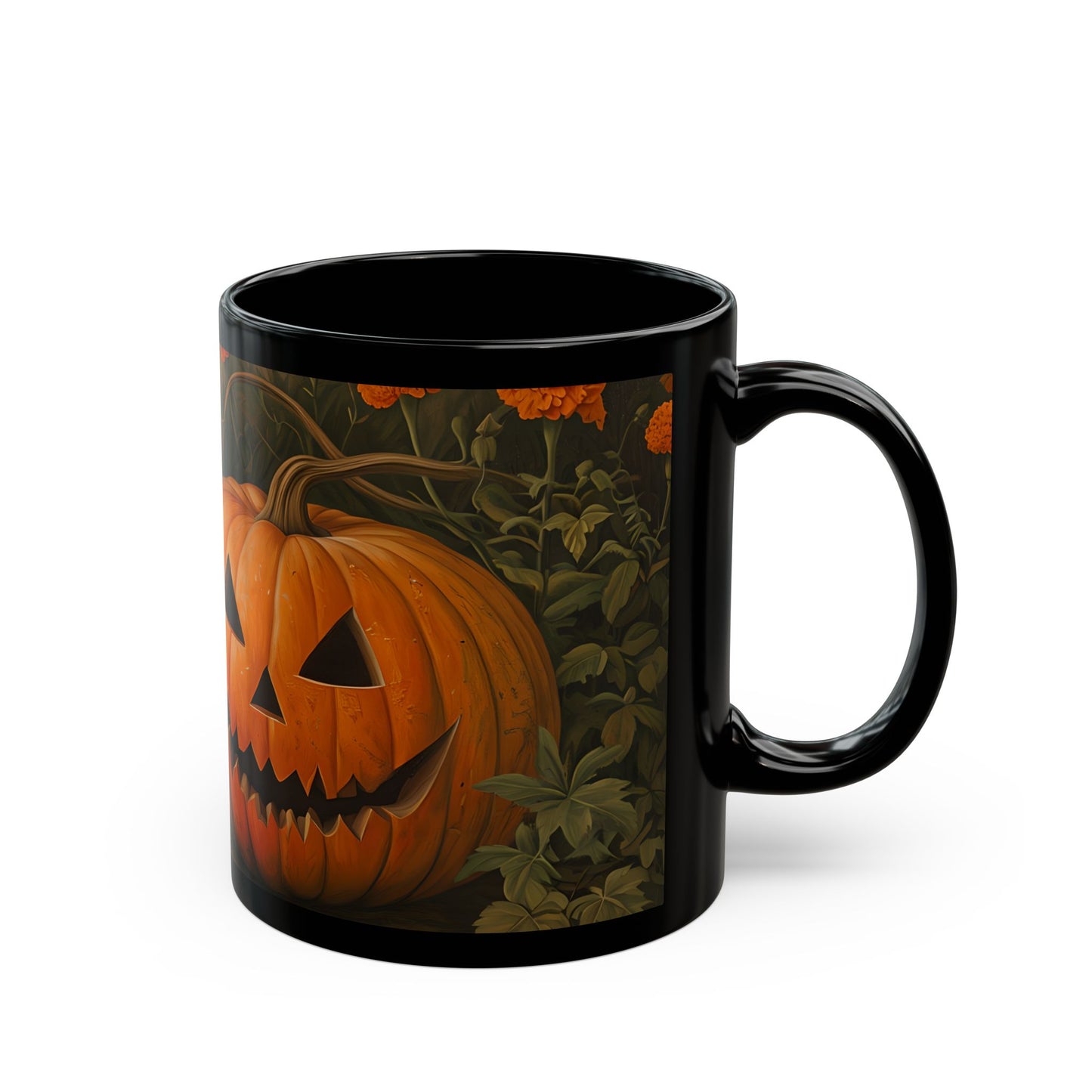 Halloween Pumpkin Black Mug (11oz)