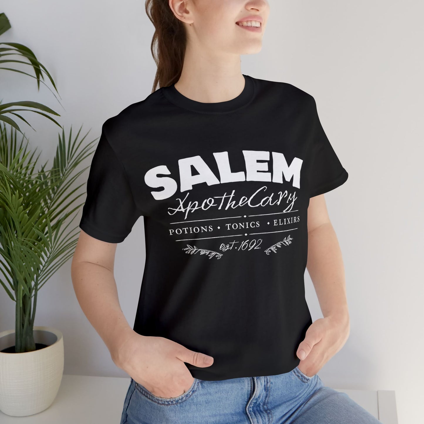 Women's Vintage "Salem Apothecary" Tee for Halloween