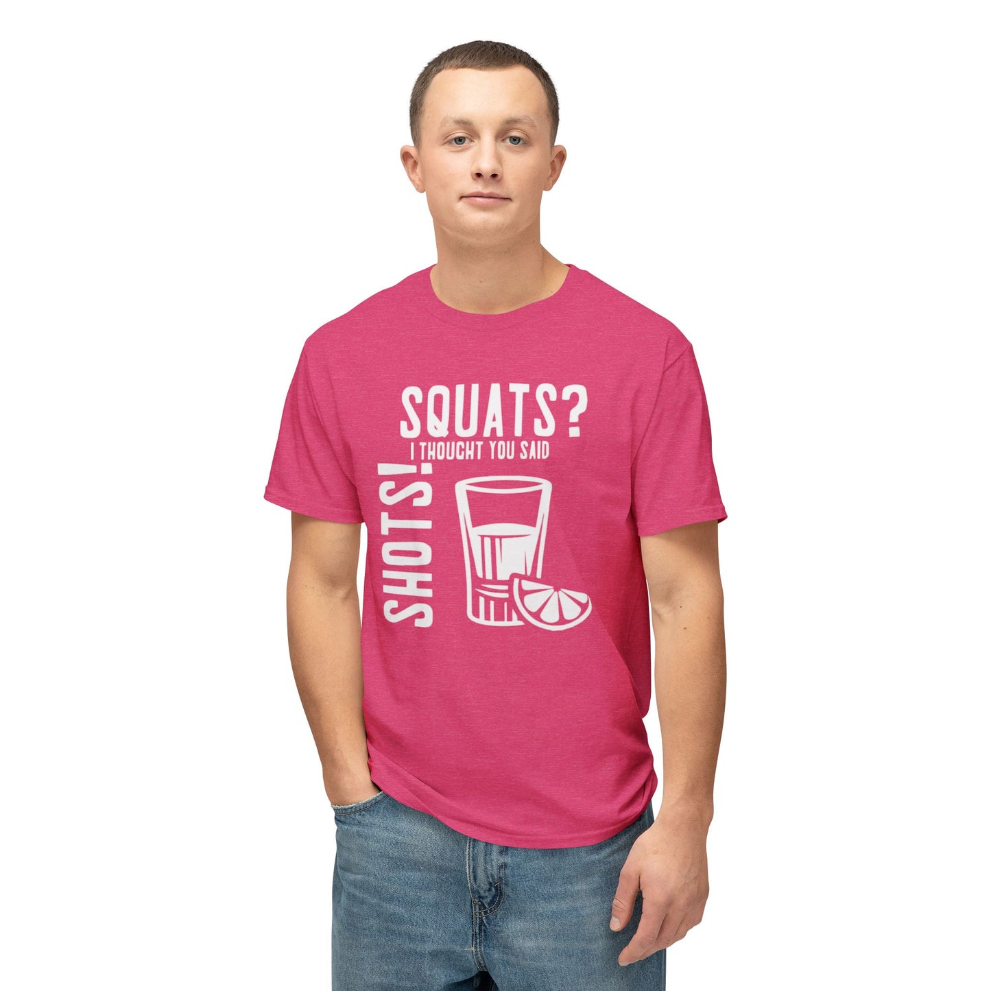 Men's / Women's / Unisex "Shots?" Motivational Fitness Tee