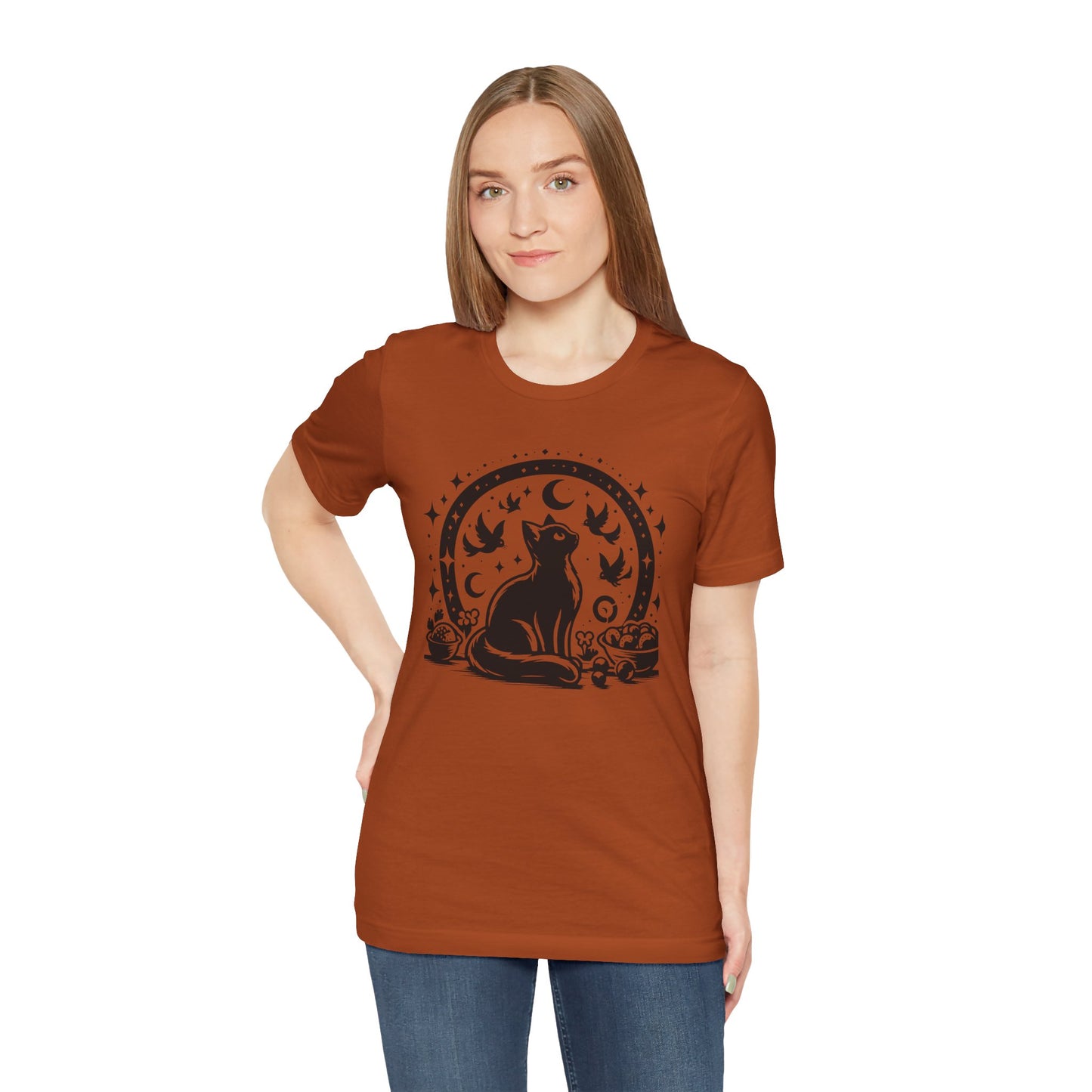 Women's Halloween "Mystical Cat" Graphic Tee
