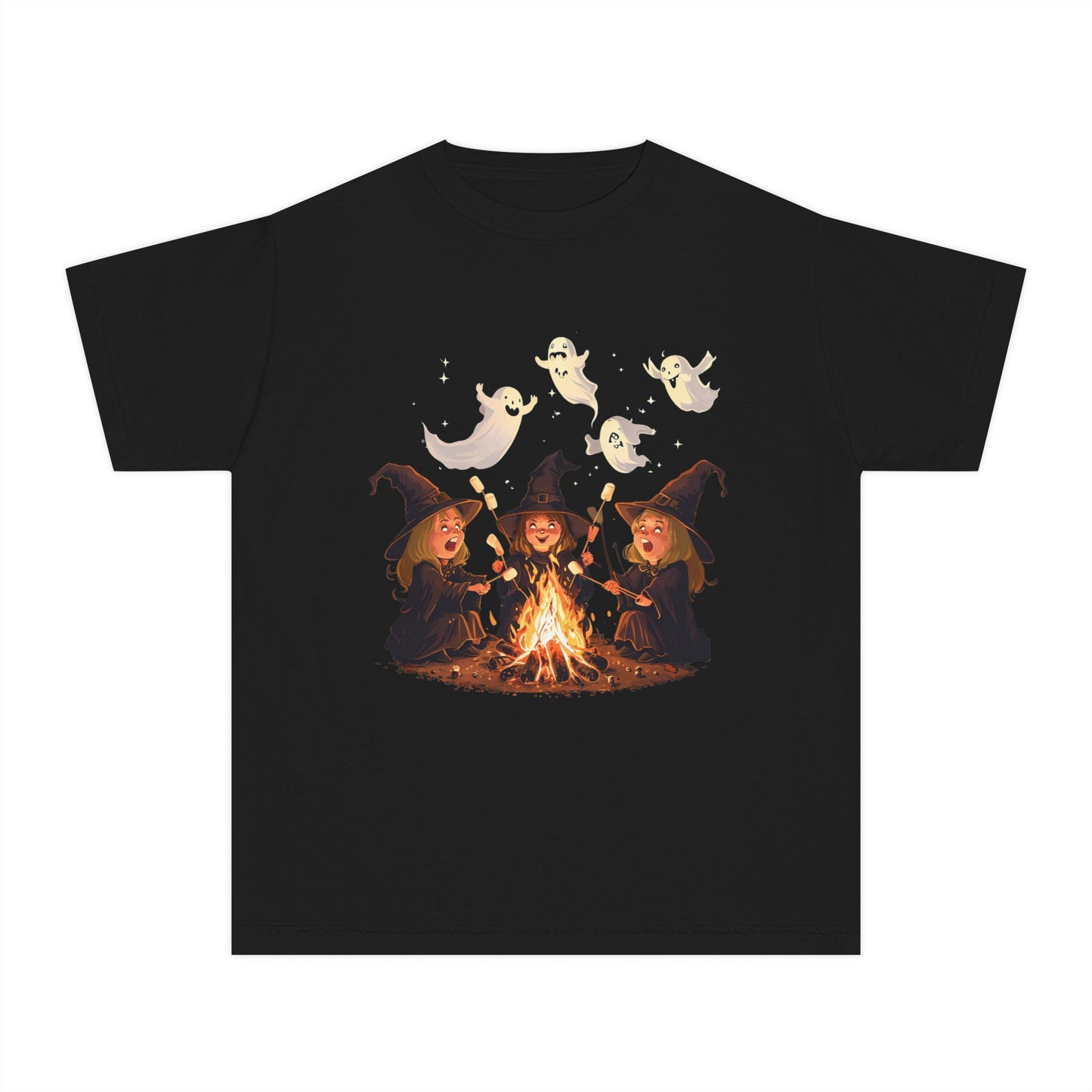 Girl's "Halloween Witch Bonfire" Youth Tee