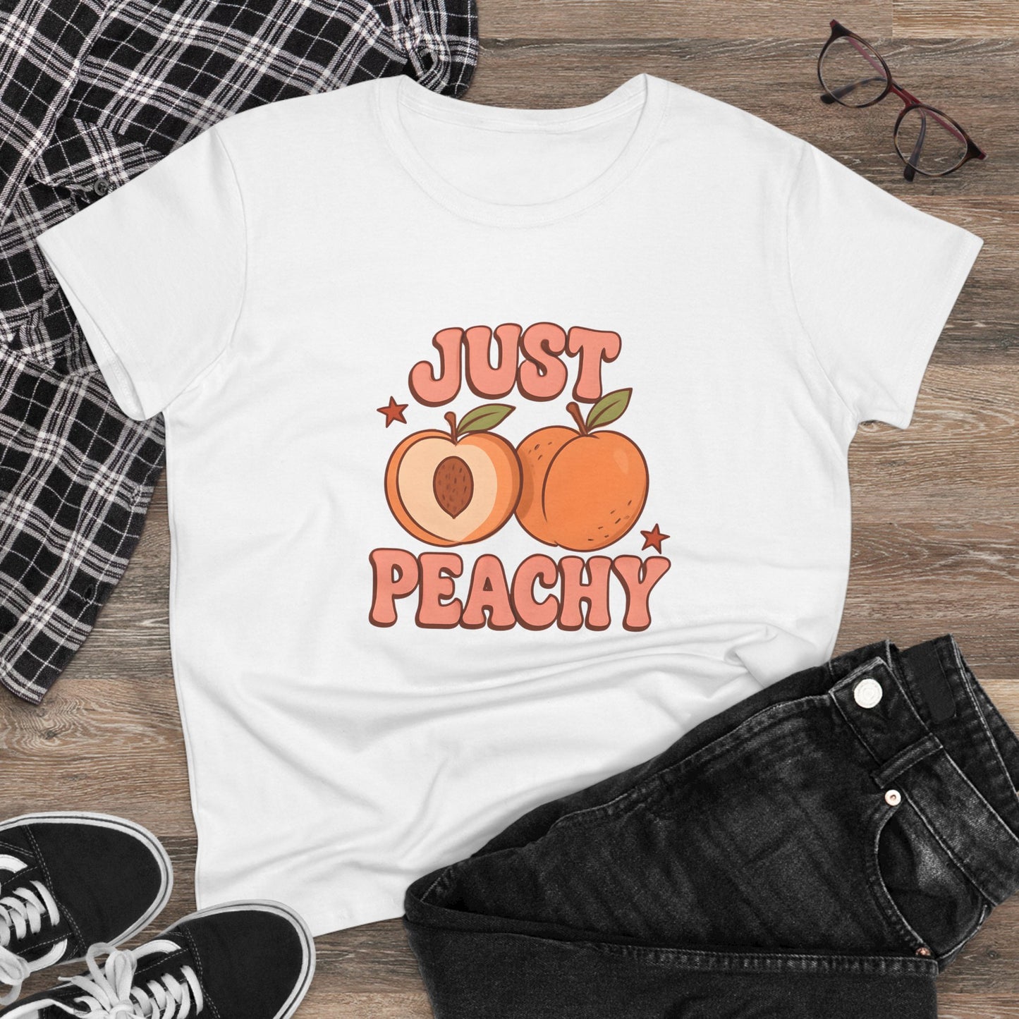 Women's "Just Peachy" Midweight Cotton Tee