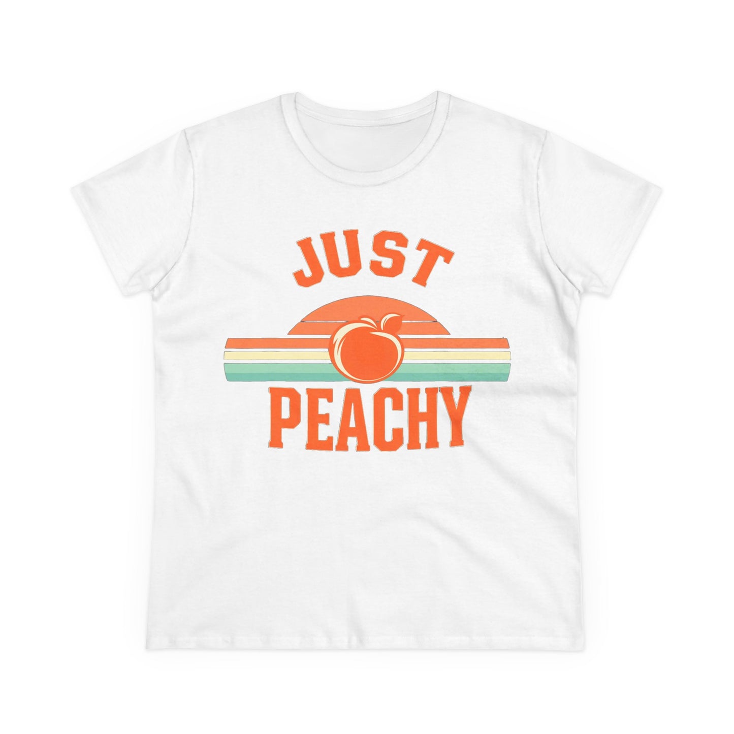 Women's "Just Peachy" Retro Style Midweight Cotton Tee
