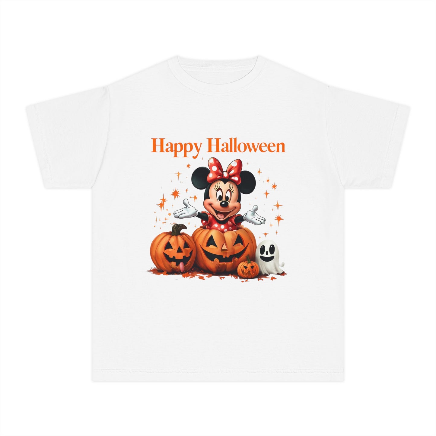 Girl's "Mouse and Pumpkins" Happy Halloween Youth Tee