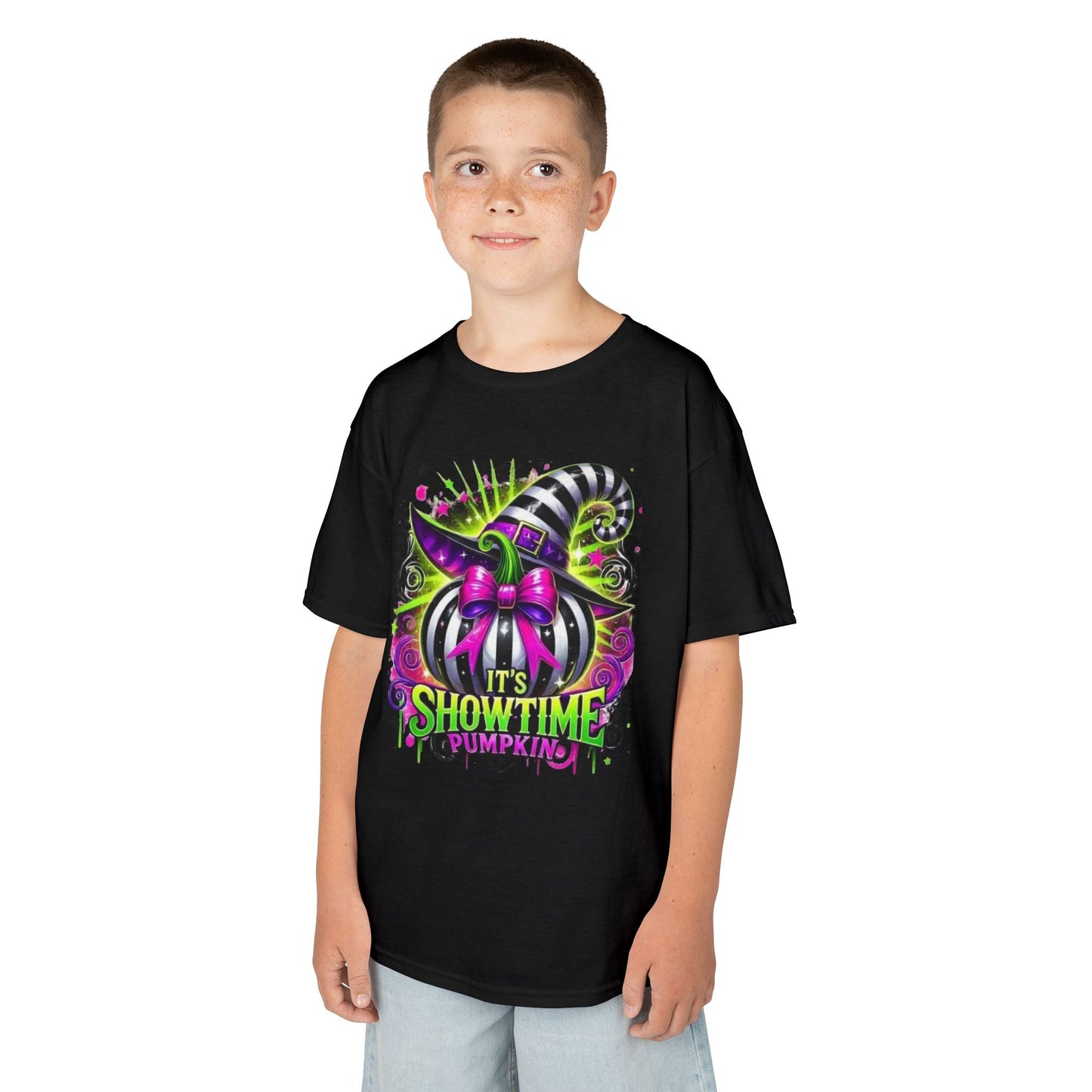 Halloween "It's Showtime, Pumpkin" Kids Heavy Cotton Tee