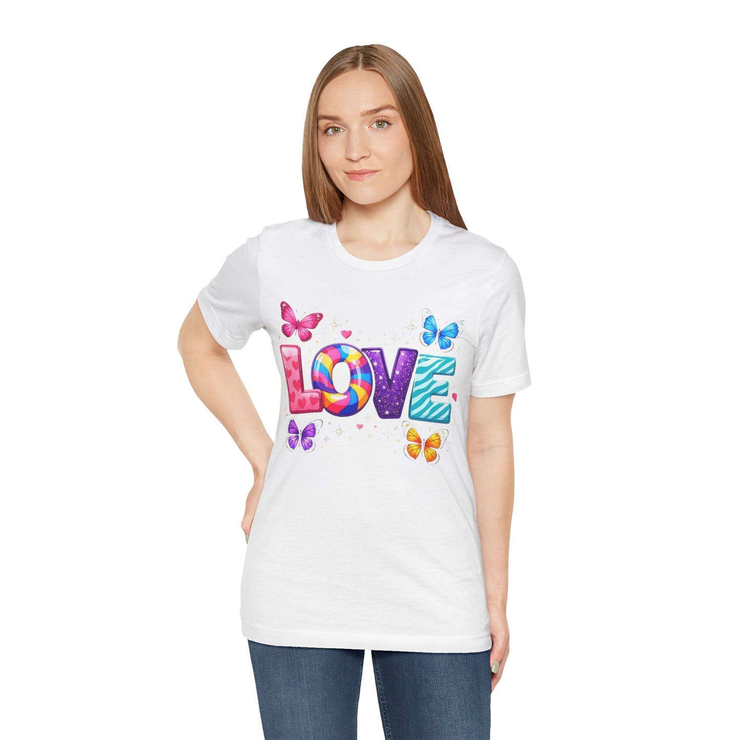 Rainbow Butterflies 'LOVE' Graphic Tee