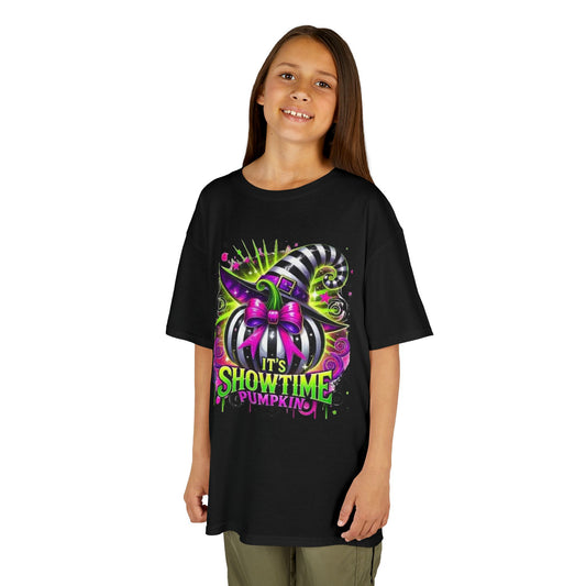 Halloween "It's Showtime, Pumpkin" Kids Heavy Cotton Tee