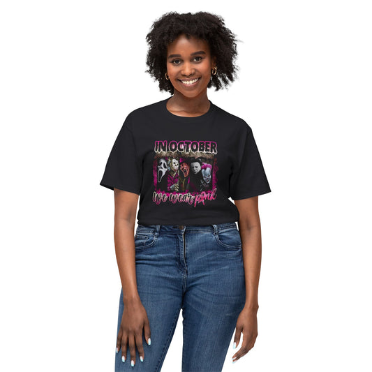 Breast Cancer Awareness Spooky "In October We Wear Pink" Tee
