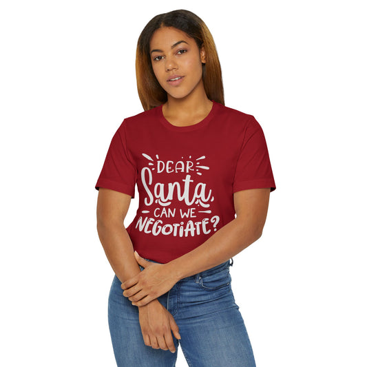 Unisex Festive "Dear Santa" Jersey Tee