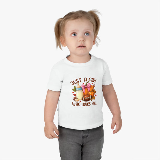 Fall-Themed "Just A Girl Who Loves Fall" Infant Tee
