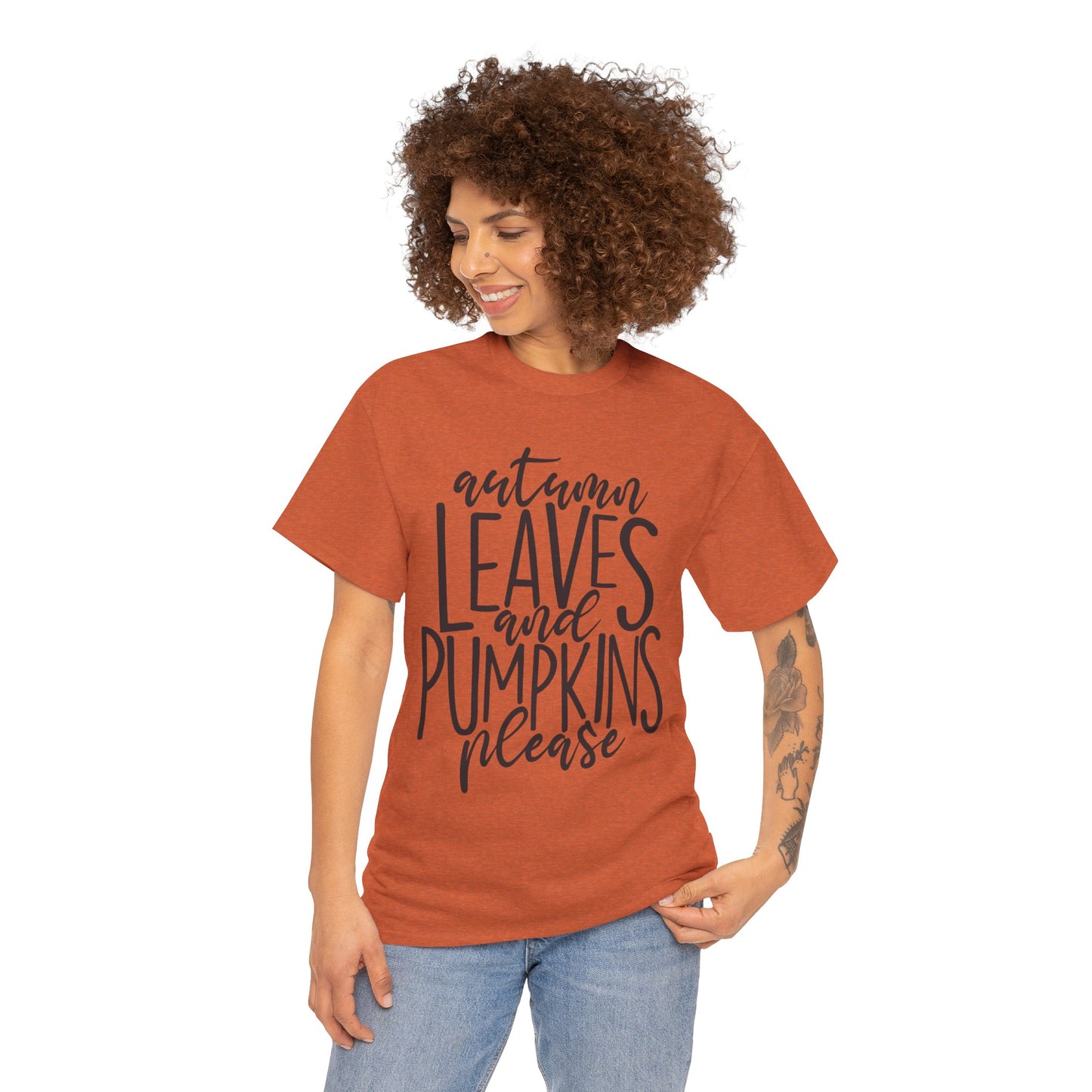 Women's "Autumn Leaves and Pumpkins" Fall Tee