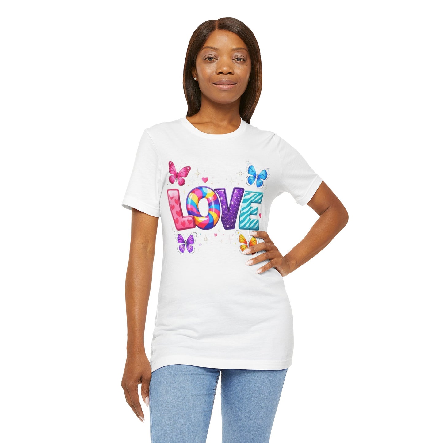Rainbow Butterflies 'LOVE' Graphic Tee