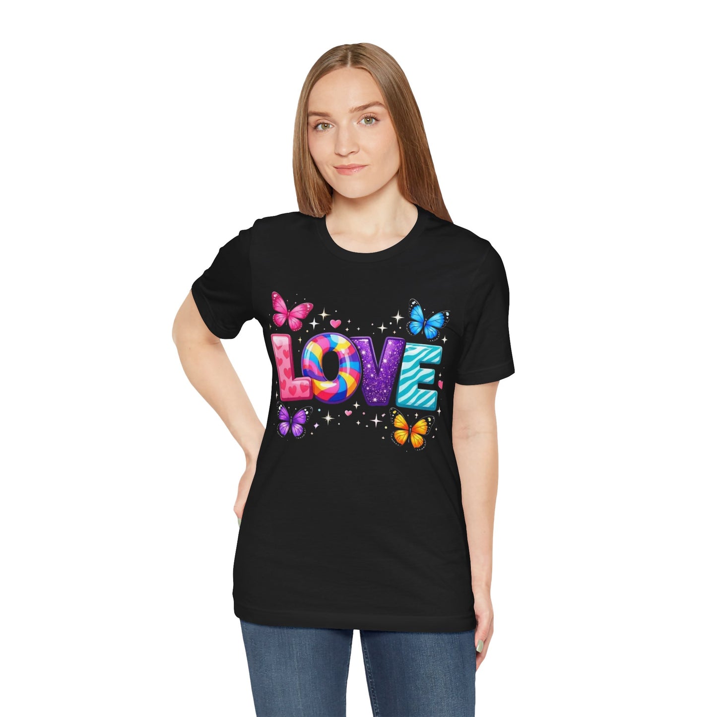 Rainbow Butterflies 'LOVE' Graphic Tee