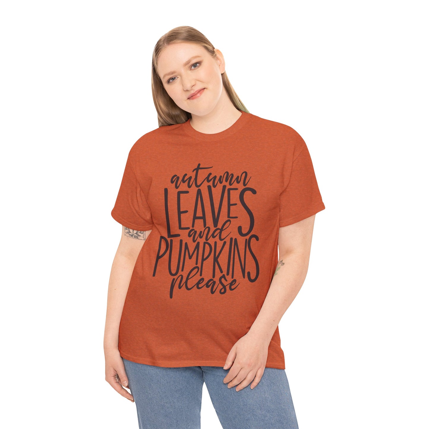 Women's "Autumn Leaves and Pumpkins" Fall Tee