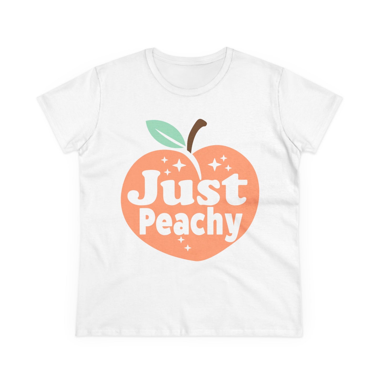 Women's "Just Peachy" Oversized Peach Midweight Cotton Tee