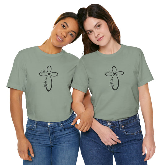 Women's Inspirational "Faith and Grace Cross" Tee