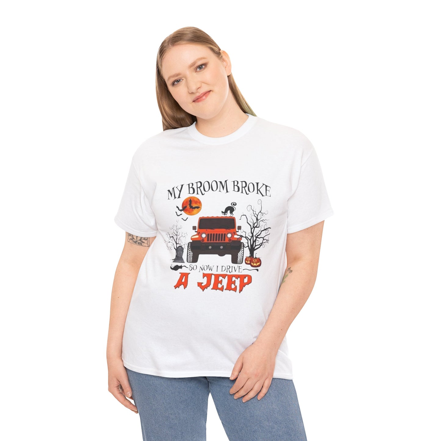 Women's "My Broom Broke" Halloween Tee
