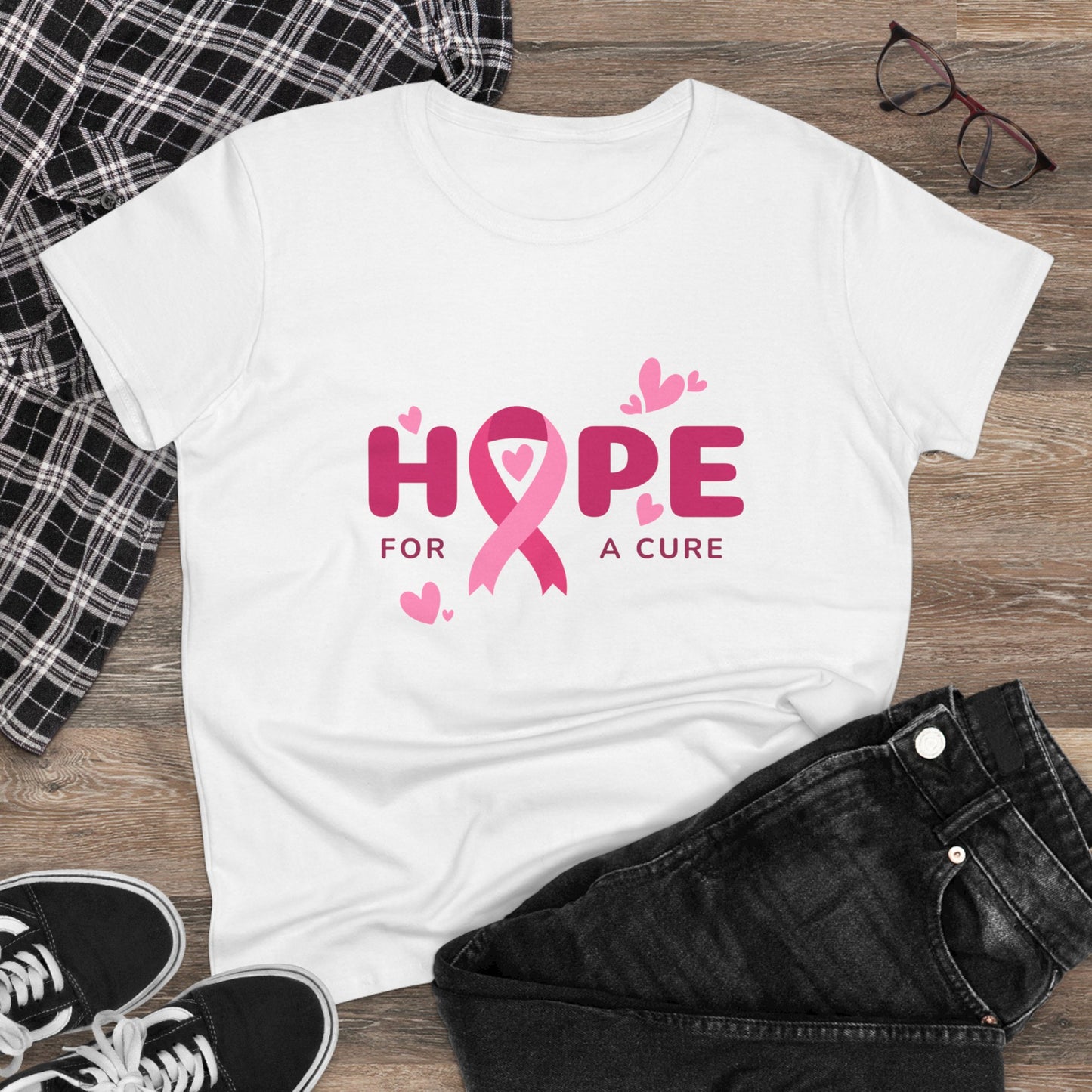 Women's "Hope For A Cure" Breast Cancer Awareness Shirt