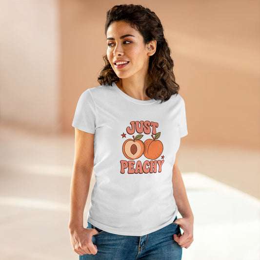 Women's  "Just Peachy" Midweight Cotton Tee